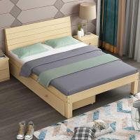 简易实木床 一米五出租房经济型现代主卧一米八松木单人床双人床