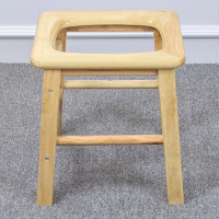 实木孕妇老人坐便椅老年厕所坐便凳简易实木加固坐便器大便 不加坐便盘 靠背坐便凳