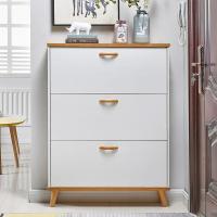 口翻斗鞋柜 简易家用超薄玄关收纳简约现代厅鞋架实木色经济型