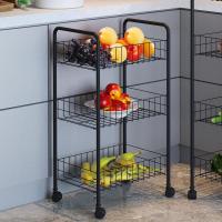厨房落地多层菜篮子置物架厕所卫生间浴室收纳架卧室带轮移动推车