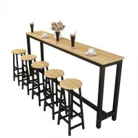 靠墙吧台桌简约家用餐桌窄桌子长条桌高脚桌奶茶店桌椅组合吧台