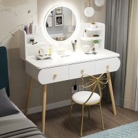梳妆台现代简约收纳柜一体卧室小户型网红ins风简易北欧化妆桌子