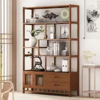 博古架实木新中式多宝阁茶叶展示柜博古摆件架茶具置物架客厅书柜