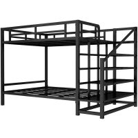 简约现代宿舍多功能上下铺床小公寓单双人床铁艺高低床小户型高架床铁床