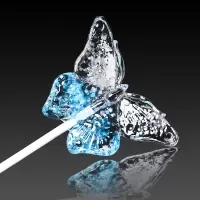 棒棒糖手工创意水晶蝴蝶彩色棒棒糖送男女友高颜值 紫色水晶蝴蝶糖2支(手提袋)