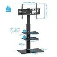 液晶电视机支架显示器架子落地式底座通用免打孔万能挂架 TT307001MB37-70寸三层版本