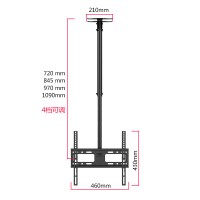 小米电视机吊架伸缩旋转天花板广告灯箱吸顶悬吊挂架32-70寸通用 加厚26-55寸孔距400*400mm