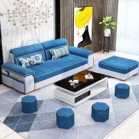艺术新款布艺沙发多功能大户型现代客厅家具乳胶布沙发组合