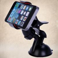适用汽车载手机座GPS导航仪支架夹子仪表台前挡风玻璃吸盘式360度旋转 夹子手机座(黑色)