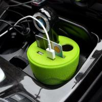 适用杯式发光车载充电器多功能苹果手机汽车usb一拖二点烟器车充 颜色随机P-05