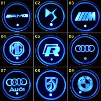 适用改装汽车用品车载发光水杯垫LED防滑垫车内装饰氛围灯七彩情调灯 车标图案组1留言车型图编号