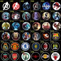 适用无线汽车迎宾灯车灯钢铁侠蝙蝠侠蜘蛛侠镭射车标logo投影照地灯 图案组1送电池+留图编号