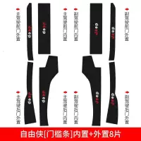 适用JEEP吉普自由侠改装配件装饰内饰汽车用品专用槛条迎宾踏板车贴 自由侠[门槛条+尾箱护板+车门防踢]共13片