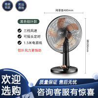骆驼电风扇台式定时台扇节能风扇家用摇头宿舍办公室坐地小型 大号黑色铝叶定时款电源线1.5