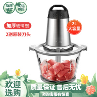 奥克斯绞肉机家用电动小型绞肉馅机全自动搅拌机多功能绞菜料理机 玻璃杯-双刀