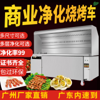 无烟烧烤车烧烤炉商用木炭摆摊夜市移动环保油烟净化器净化车 3.0米三组六层净化率100