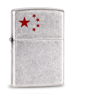美国ZIPPO打火机 芝宝 日韩版 古银五星红旗 五角星 专柜正版限量