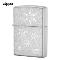 美国ZIPPO打火机 芝宝 镀银纯白雪花 纯洁爱恋 初雪圣诞礼物 五朵雪花