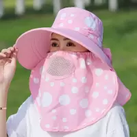 遮阳帽女士防晒面罩全脸夏天护颈防紫外线遮脸骑车凉帽大沿太阳帽