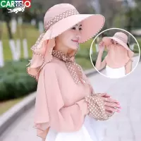 卡帝乐鳄鱼帽子女夏天韩版遮阳骑车防晒防紫外线大沿户外太阳帽