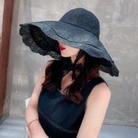 遮阳帽女防紫外线复古大檐防晒大沿太阳潮帽韩版百搭大帽檐渔夫帽