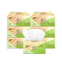 清风抽纸原木纯品3层130抽家庭装餐巾纸面巾纸卫生纸抽婴儿纸巾6包