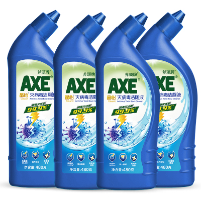 AXE斧头晶怡灭病毒洁厕液480g4瓶家用强力除垢去污去味马桶清洁剂