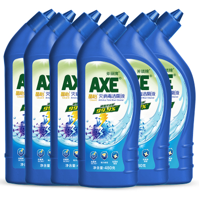 AXE斧头牌晶怡灭病毒洁厕液480g6瓶家用去污去味马桶清洁剂实惠装