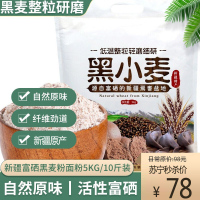 新疆富硒黑麦粉面粉 5kg/10斤装 全麦粉含麦麸家用黑小麦面包粉粗粮馒头非荞麦杂粮粉 富硒黑麦面粉