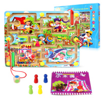 DHA磁性运笔迷宫IQ迷宫大挑战儿童磁力走珠早教亲子互动玩具儿童玩具3-6岁 小木偶