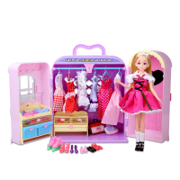 乐吉儿(TOYS) 芭比娃娃玩具女孩公主套装换装宝贝 女孩玩具洋娃娃洗衣套装大 梦幻衣橱H21C