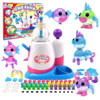 亿奇魔法粘粘乐 手工气球充气机啵啵球泡泡波波黏黏乐儿童手工制作diy玩具 小小怪兽充气机套装+小小怪兽补充装