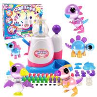 亿奇魔法粘粘乐 手工气球充气机啵啵球泡泡波波黏黏乐儿童手工制作diy玩具 恐龙世界充气机套装+恐龙世界补充装