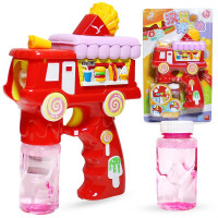 儿童泡泡机玩具泡泡电动吹泡泡机带音乐灯光 汉堡泡泡枪-颜色随机(红、黄)