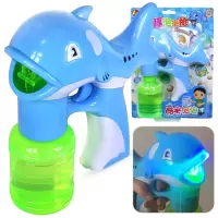 儿童泡泡机玩具泡泡电动吹泡泡机带音乐灯光 海豚泡泡枪-颜色随机(粉、蓝)