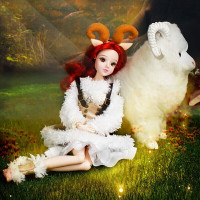 德必胜娃娃12十二星座娃娃玩具换装公主洋娃娃仿真关节可动漫人偶 儿童生日套装 十二星座-白羊座