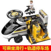 儿童助力滑行车 大号多功能轨道停车场玩具 可乘坐高铁小火车 灯光音乐玩具六一 特警高铁大冒险+2小车