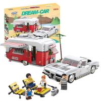 星堡积木 小颗粒立体拼装拼插早教亲子互动积木玩具车儿童 旅游房车(2436片)XB08003