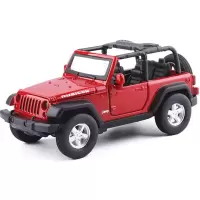 美致 吉普牧马人越野敞篷车1:32合金汽车模型玩具儿童礼品玩具车回力车 红色25053