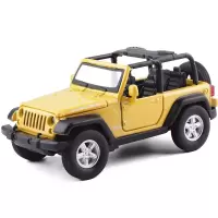 美致 吉普牧马人越野敞篷车1:32合金汽车模型玩具儿童礼品玩具车回力车 黄色25053