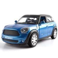 美致 合金汽车模型玩具车模型摆件回力小车宝玛MINI COOPER S 合金MIni蓝色