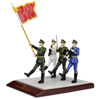 凯迪威 合金兵人模型仿真阅兵解放军兵人玩具三军仪仗队军事模型礼品收藏品 阅兵纪念套装-682012