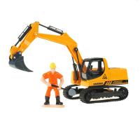 凯迪威 合金工程汽车模型玩具工程车模儿童玩具车仿真模型汽车小号工程车男孩合金模型玩具 履带挖掘机-黄色
