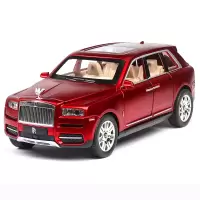 车致 汽车模型仿真六开声光音乐回力合金车模摆件儿童玩具车 劳斯莱斯库里南-红色