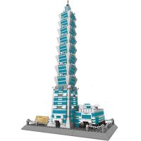 万格积木 世界著名建筑兼容乐高拼装积木大号名胜古迹房子系列模型小颗粒儿童玩具 台北101大楼1511片