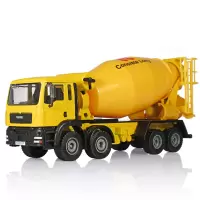 凯迪威 合金工程车模型儿童玩具汽车仿真水泥车土泵车 混凝土搅拌车-黄色