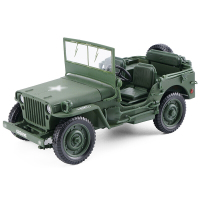 凯迪威汽车模型军事模型合金车模战术吉普车仿真越野军车收藏摆件 战术吉普车