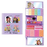 芭比娃娃儿童化妆品套装公主彩妆盒女孩手提箱玩具生日 梦幻芭比粉盒