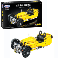 卫乐积木玩具立体科技拼装拼插玩具可转动仿真模型 三轮老爷车-838颗粒