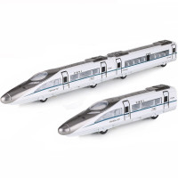 铠威仿真合金火车模型和谐号复兴号动车高铁模型声光磁力回力可开男孩儿童玩具 和谐号三节套装白色